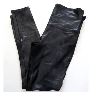 SPANX Faux Leather Shimmer Leggings Slimming Tummy Control XL